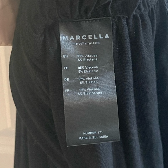 MARCELLA NYC Alana Top {$98} Black Straight Square Neck Off Shoulder Draped Lrg - Picture 7 of 10